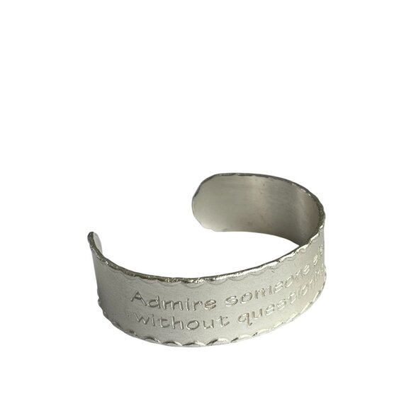 Rustic Cuff Inspirational quote Textured Stainless Cuff Bracelet NWOT - Picture 4 of 4